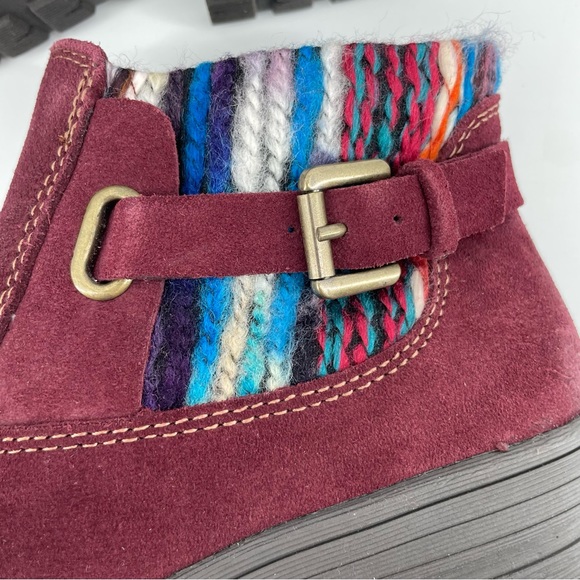 Earth Origins NWT Tate Burgundy Boho Leather Ankle Boots 6 - Picture 5 of 10